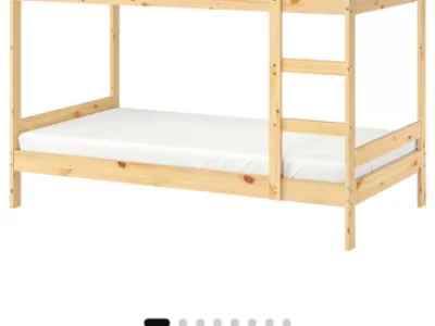 IKEA product listing: MYDAL pine bunk bed frame, twin, $299