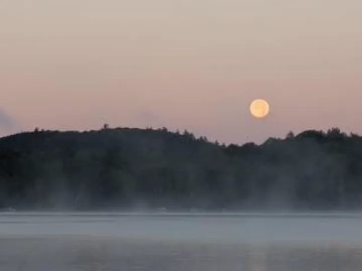 Sturgeon moon over Percy Lake on August 24th.
